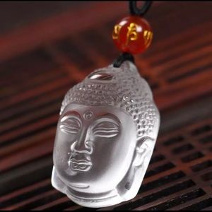 Natural Pure quartz WhiteBuddha Necklace